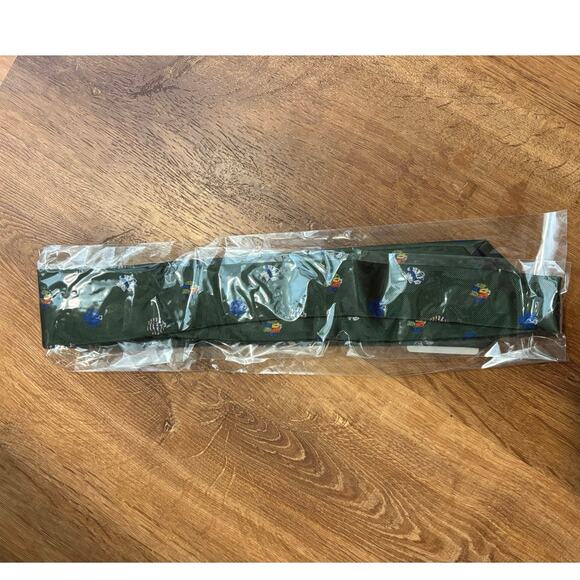 NWT J.Crew English Silk Tie Rugby Pattern Green - Picture 3 of 4